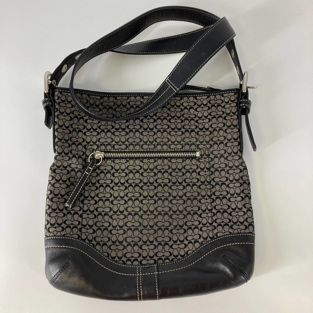 COACH F10944 BLACK, GRAY SIGNATURE PRINT CROSSBODY